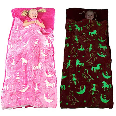 Unicorn Sleeping Bag Glow In The Dark Slumber/ Sleeping Bag For Girls 