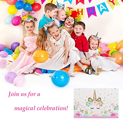 16PCS Unicorn Party Invitations | Parties, Baby Showers | Unicorn Party Decorations