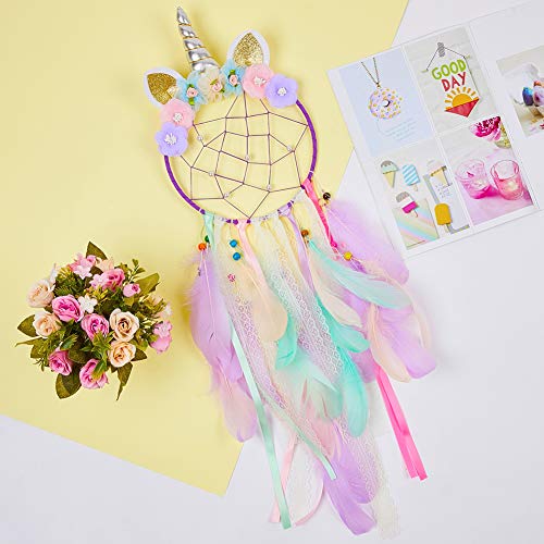 Rainbow Coloured Unicorn Dreamcatcher 