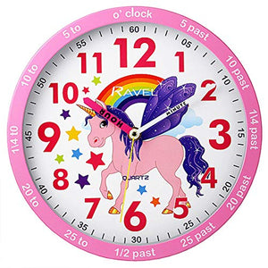 Children's Unicorn Rainbow Time Teacher Quartz Wall Clock | Ravel