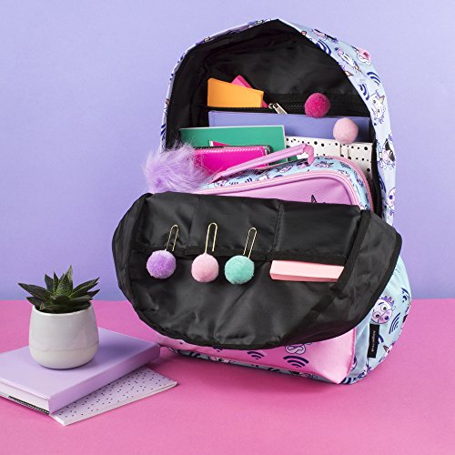 FRINGOO® Girls Boys School Backpack Waterproof Travel Bag Fits Laptop 17'' Lilac, pink, turquoise