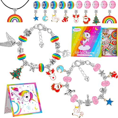 Unicorn Gifts for Girls Bracelet Making Kit - Arts Crafts for Kids, Girls Toys Age 6-12 Year Old Girl Gifts, Charm Jewellery for Children Christmas Gifts, Birthday Present Stocking Fillers for Teenage