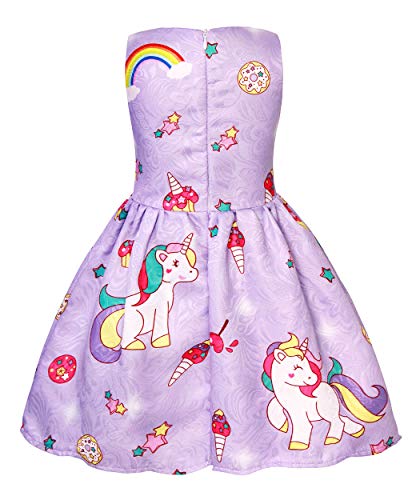 Unicorn, Ice Cream, Rainbow Girls Dress Lilac