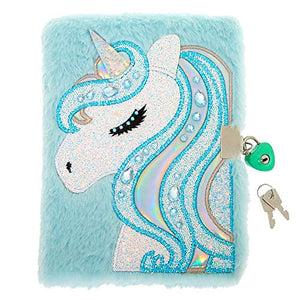 Mint Blue Unicorn Lockable Diary