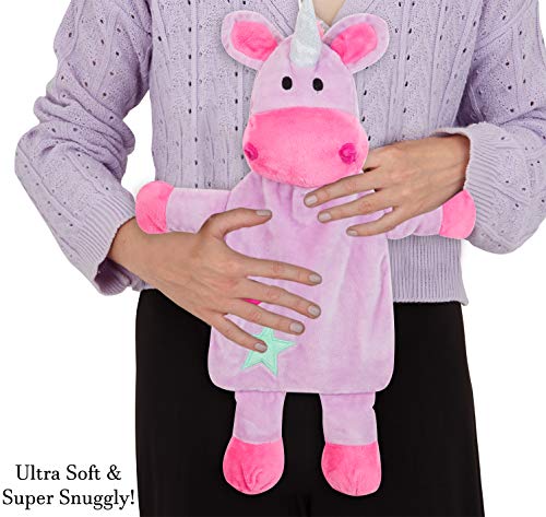 Pink Unicorn With Horn Hot Water Bottle 