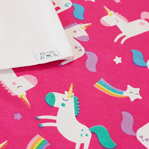 Harry Bear Girls Pink Pyjamas | Rainbow Glitter Unicorn | Snuggle Fit | Multicoloured