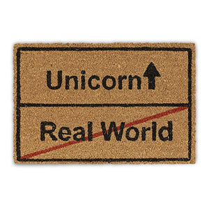 Relaxdays Coir Unicorn/Real World Doormat | Funny | Natural 40x60 cm