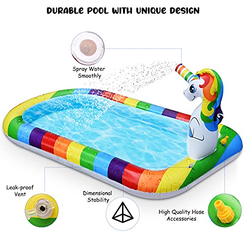 Kids & Adults Unicorn Rainbow Paddling Pool
