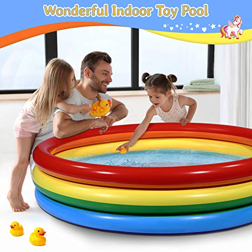 3 Ring Unicorn Paddling Pool For Kids 