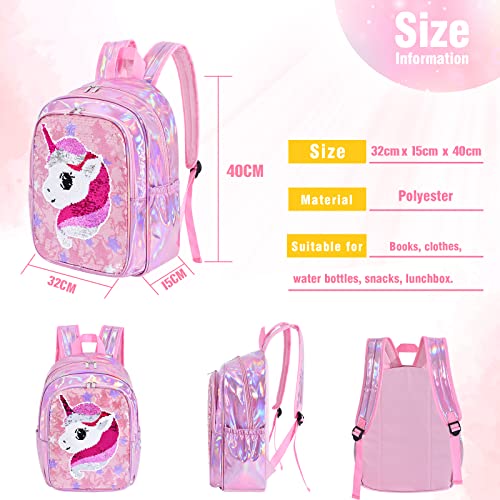Girls Unicorn Sparkly Sequined Backpack | Rucksack 