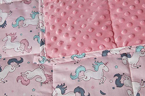 Unicorn Weighted Blanket For Children Autism Anxiety | 100% Cotton | Sleep Therapy | 100 x 155cm