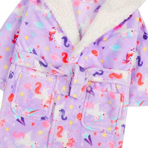 Lilac Unicorn Dressing Gown For Girls 
