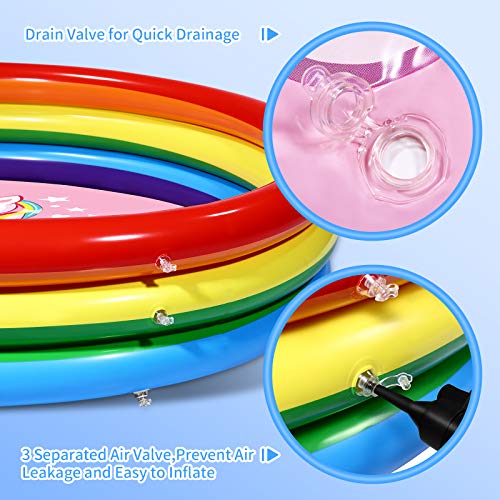 Rainbow Unicorn Inflatable Paddling Pool