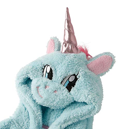 Unicorn Hooded Onesie For Girls Aqua Blue 