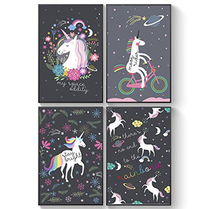 Galaxy Unicorns Posters | 4 Set For Girls | A3 Size
