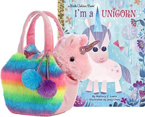 Unicorn toy in bag gift set with book