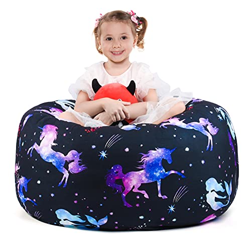 Unicorn Bean Bag Cover | Black, Purple & Blue | Cover 