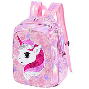 Unicorn Backpack | Sparkly Sequins School Backpack For Girls | Rucksack