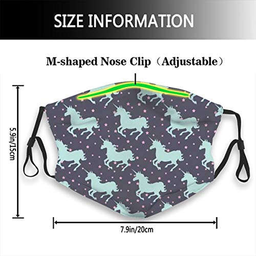 Cute Magic Unicorn With Twinkle Little Spot Stars And Dark Background Art Fashion Face Ma-sk Sun-Proof Fashion Bandana Headwear for Men and Women