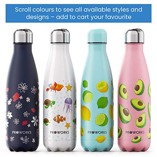 Proworks Stainless Steel Water Bottle | Unicorn Design | Vacuum Insulated | 750ml