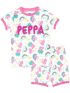 Peppa Pig Girls Unicorn Pyjamas White Age 4 to 5 Years
