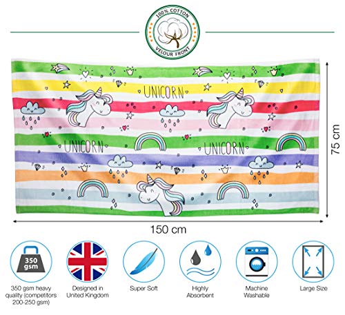 Large Unicorn Beach Towel | 75 x 150 cm