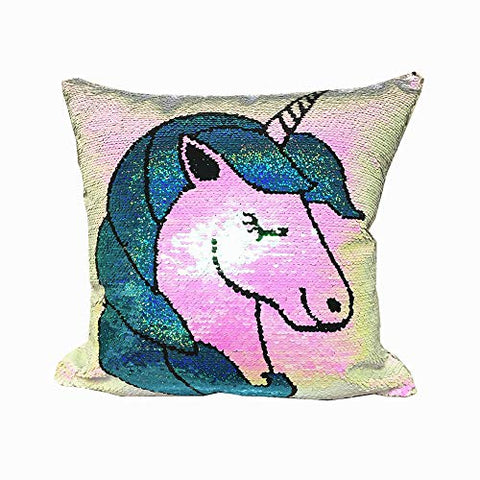 Unicorn Reversible Colours Sequin Cushion Cover（40 * 40cm )