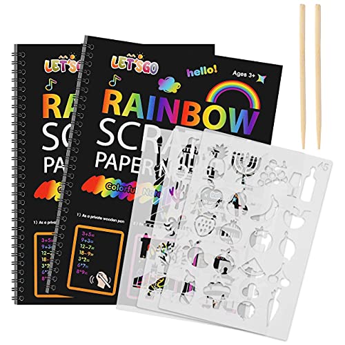 Rainbow Scratch Art Book | Unicorn Stencil | Unicorn Gift For A 5 Year Old 