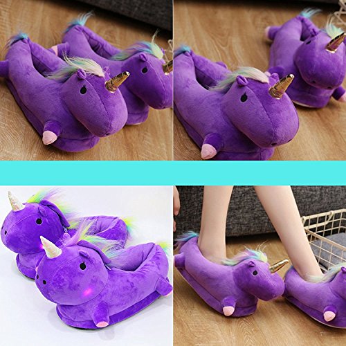 LED Unicorn Slippers With Light For Girls / Ladies - Purple