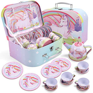 Unicorn Teapot Set | Kids Kitchen Pretend Play | Tin | Joyin