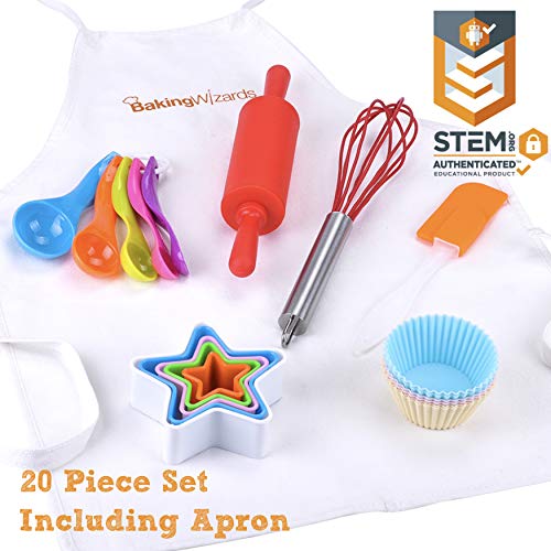 20 Piece Kids Kitchen Cooking & Baking Set - Ideal Christmas Or Birthday Gift