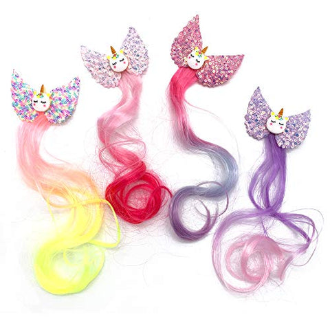 4 Piece Unicorn Hair Clip Pastel Colours
