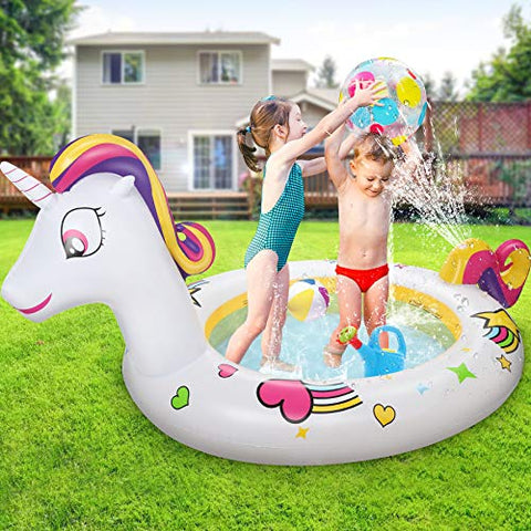 Inflatable Unicorn Spray Pool | 230 * 126 * 106CM | Kids 3+ | Jojoin