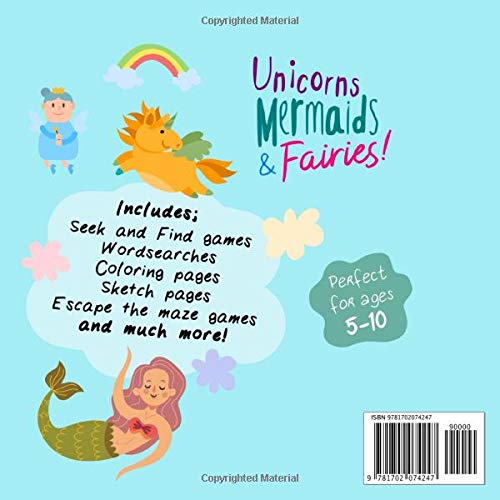Unicorns, Mermaids & Fairies Activity Book 