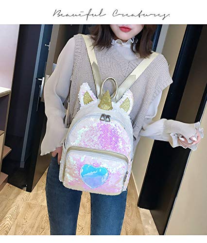 FORLADY Unicorn Backpack Girl Fashion Sequins Schoolbag Travel Backpack Backpack Womens Various Animals