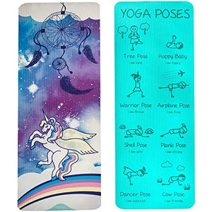 Myga Children's Unicorn Yoga Mat | Pilates | Non Slip Multi Purpose Fitness Mat 