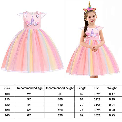 Pretty Unicorn Princess Dress | With Necklace, Headband | For Kids & Toddlers