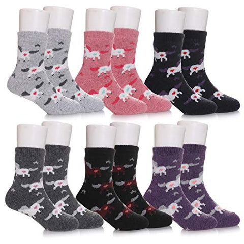 Unicorn Thick Warm Thermal Socks For Kids | 6 Pairs 
