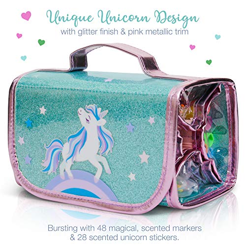 Unicorn Pencil Case For Girls Scented Markers