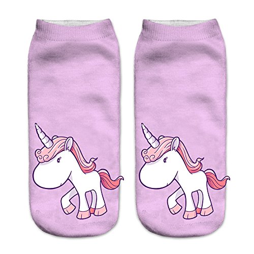 Cute Unicorn Socks Casual Sport Socks Pattern Socks for Kids Girls and Ladies Women (Unicorn 4 pair-A)