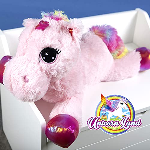 Premium Plush Toy Unicorn, Unicorn Teddy, Soft Toy, Rainbow Colour, Large Plush Unicorn, Premium Soft Toy, Rainbow Cuddly Toy, Rainbow Teddy, Stuffed Unicorn (60cm)