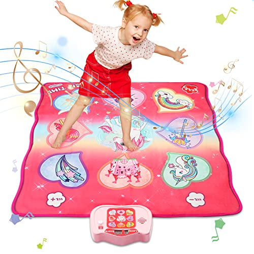 Unicorn Dance Mat Toys | 3 Challenge Modes | Touch PlayMat With LED Display | Musical | Ages 3+