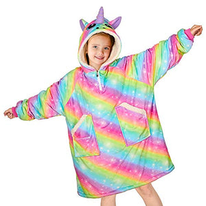 Unicorn Rainbow Blanket Hoodie | Multicoloured For Kids 