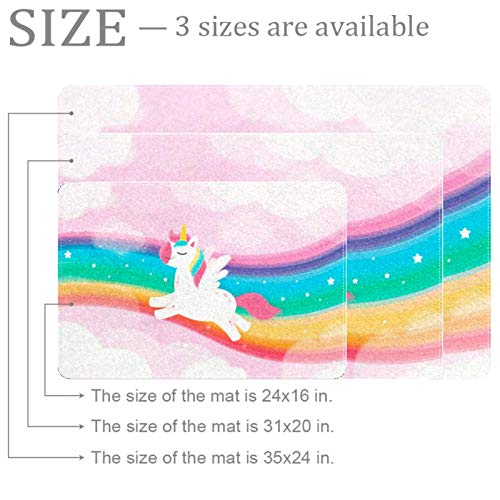 Rainbow Unicorn Doormat | No Odour Durable Anti-Slip Door Mat 