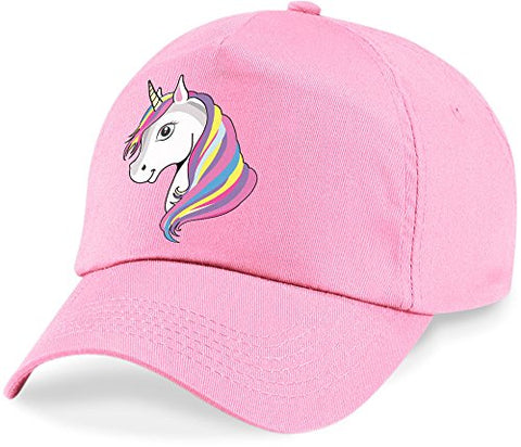 Girl's Unicorn Cap Baseball Cap Kids Rainbow - Classic Pink