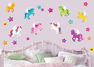 cute unicorn wall stickers pink bue