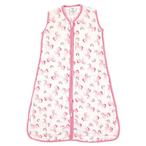 Baby Girls' Cotton Sleeping Bag Unicorns Muslin 1-Pack, 12-18 Months | Pink