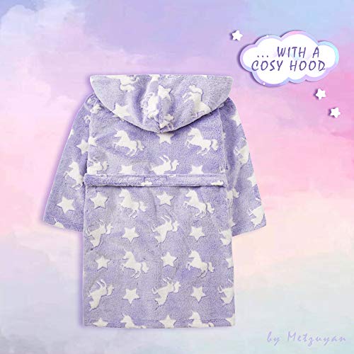 Cosy Unicorn Dressing Gown With Hood Lilac 