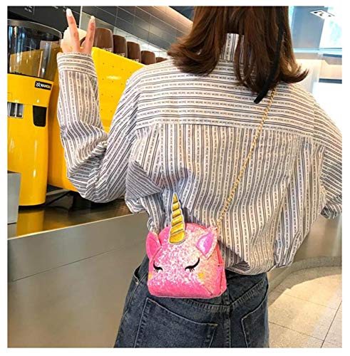 Pink Glitter Handbag Unicorn Design