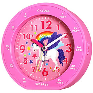 Children's Unicorn Time Teacher Pink Alarm Clock 